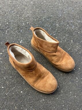 Kids Waterproof Brown Fleece-Lined Rain & Snow Boots